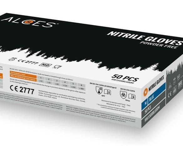 Alces Nitrilhansker blå 50pk